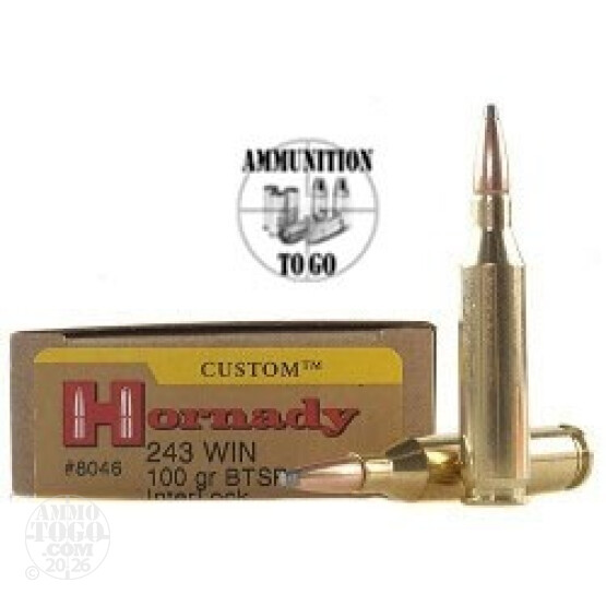 20rds - .243 Win Hornady 100gr. BTSP Ammo